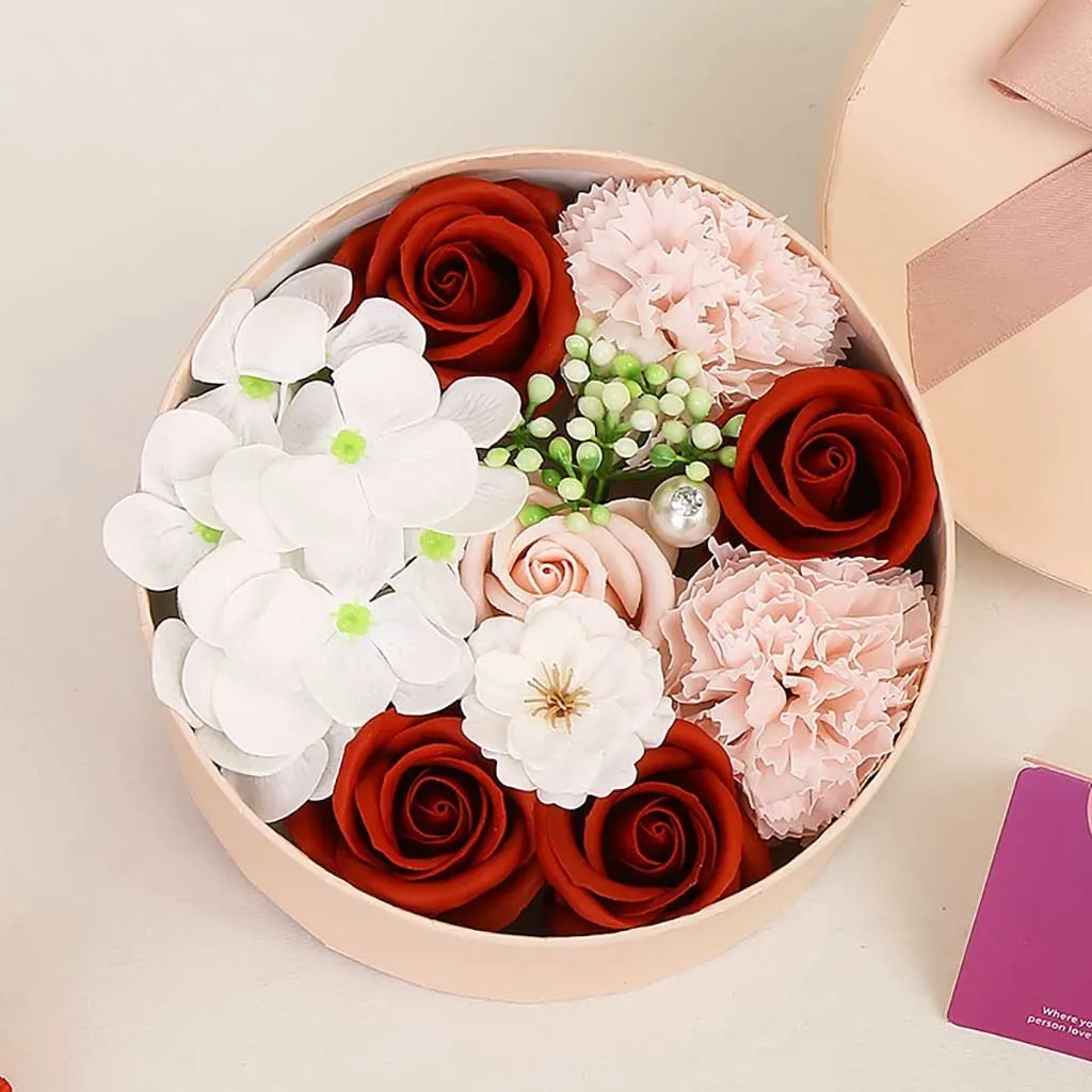 Искусственный цветок, мыло, цветочная подарочная коробка, роза, орхидея, букет пионов, аксессуары для украшения дома, свадьбы, подарок на день Святого Валентина z3 2538877