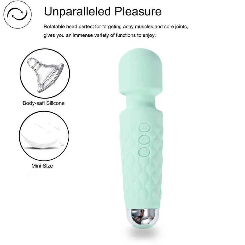 NXY Vibrators 20 Modes Strong Vibration Quiet Mini Vibrator Usb Charging Handheld Body Massager Upgraded g Spot Vibrators Sex Toys for Women 0104