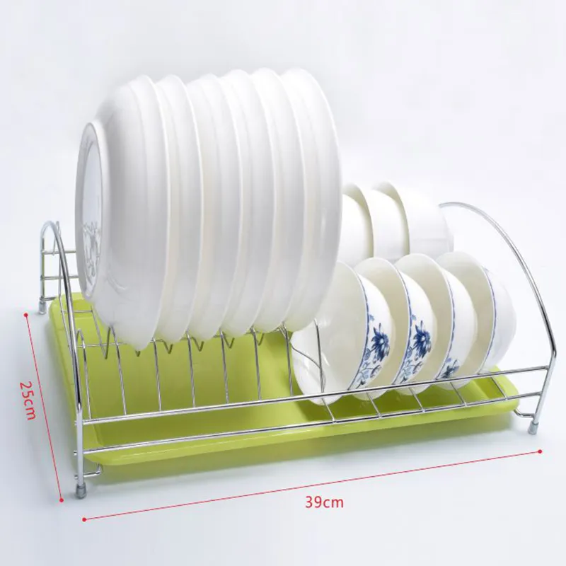 3 Tiers Dish Drainer Stainless Kitchen Dish Rack Storage Shelf Washing Holder Basket Plated LNIFE Sink Drying Organizer Tools C100255u