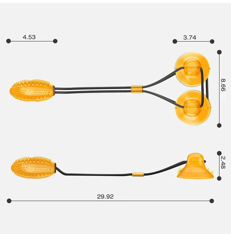 アップグレードされた犬の臼歯の咬傷のおもちゃの多機能ペットチューのおもちゃ二重サクションカップ犬の引っ張りの犬のための犬の洗浄歯の食糧ディスペンサーLJ201125