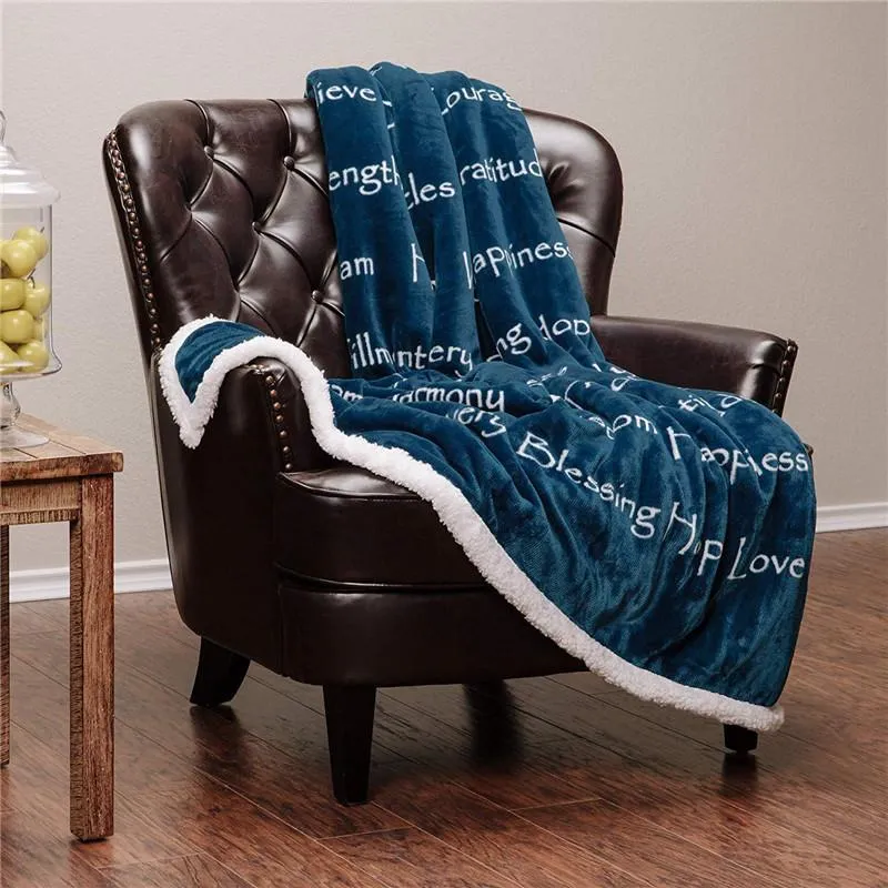 Flanelldecken, bunt, verdickt, mit Buchstaben bedruckt, Decke, Sherpa-Fleece, 3D-Druck, Teppich, Sofa, Teppich, tragbarer Überwurf