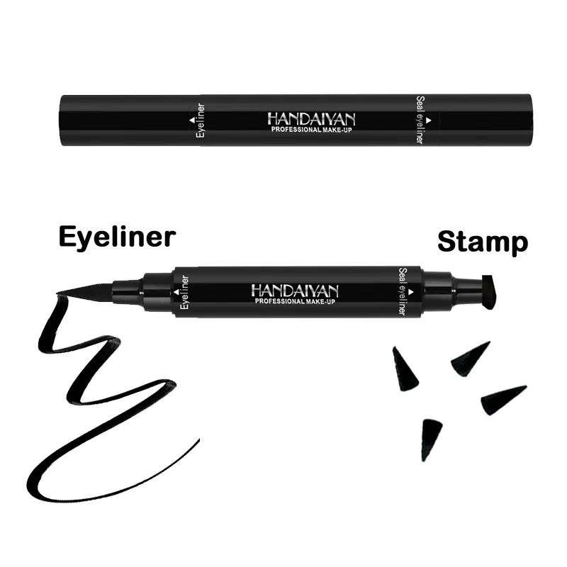 2 in 1 Winged Eyeliner Pencil Stamp Perfect Cat Eye Vamp Liquid Black Quick Flick Wingliner Wasserfeste Schablone Wing Long Lasting S6418450