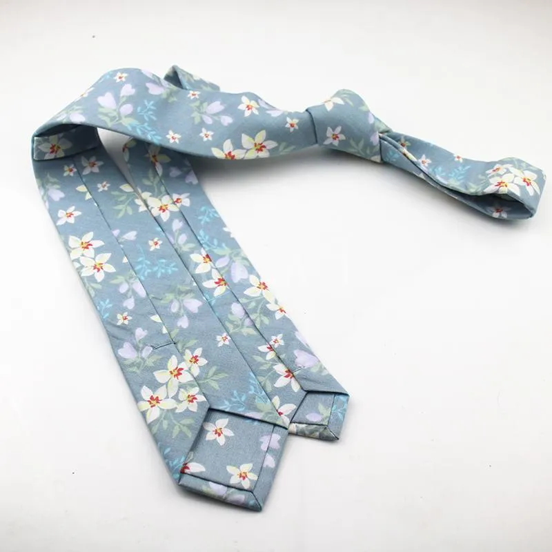 2020 nuovo arrivato di marca fiore cravatta di cotone gli uomini 6 cm margherita foglie stampate da uomo colorate cravate strette cravatte spesse189u