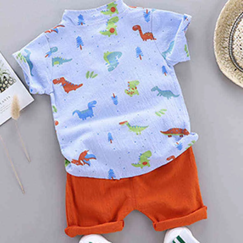 Humor Bear 2022 New Boy Verão Conjuntos de Roupas Moda Casual Animal Cute Camisa + Shorts Sets Boys Baby Kids Children Roupas G220310