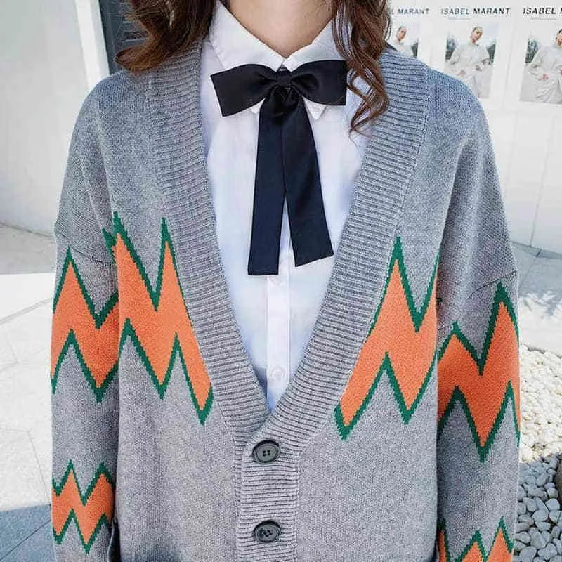 Nicemix 가을 가을 겨울 여성 스웨터 가디건 v 넥 레트로 느슨한 판초 버튼 따뜻한 니트 코트 점퍼 캐주얼 겉옷 201220