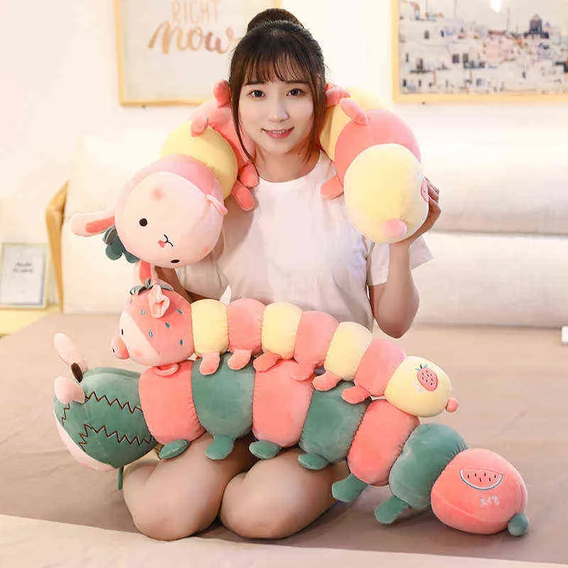 Cute Fruit Doll Plush Toy Comforts Children Sleeping Pillow Long Little Girl 220125