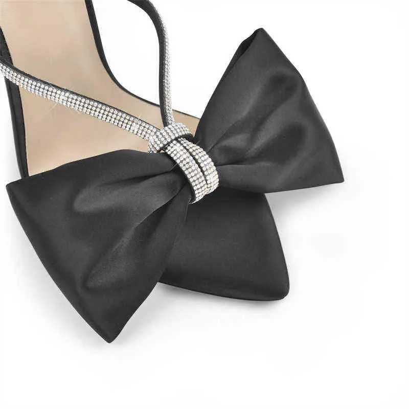 Sandals Onlymaker-Sandalias de tacón alto con cana cristal para mujer zapatos vestir calzado fiesta Sexy satinado nudo 220121