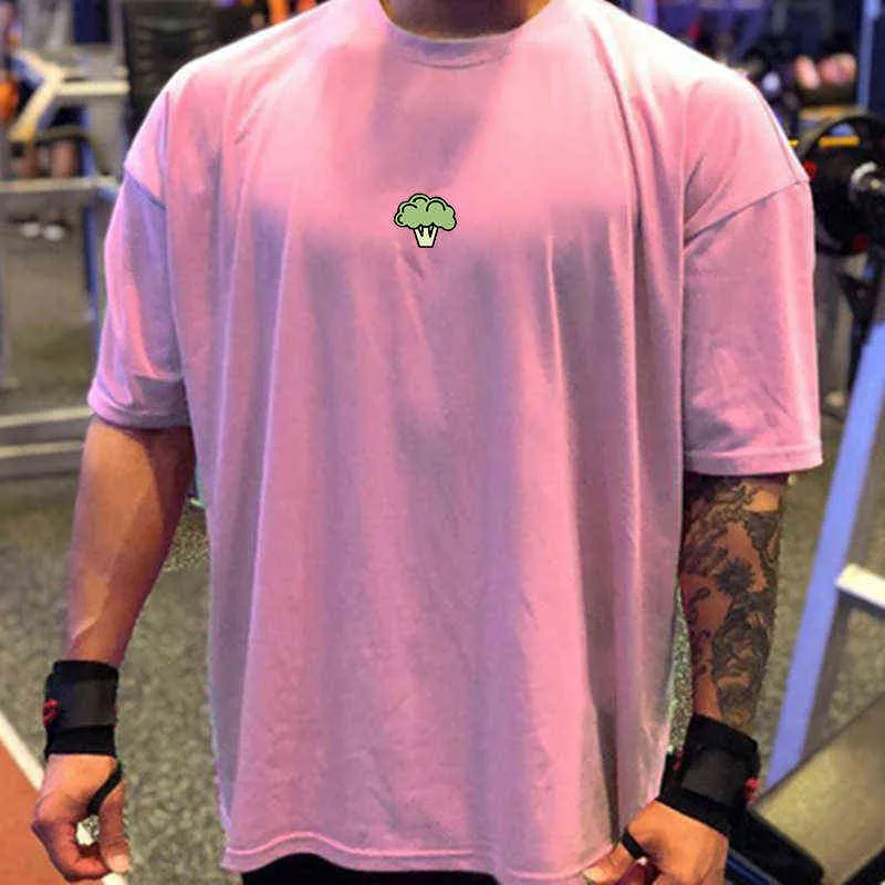 2021 nouveau musculation Fitness hommes à manches courtes T-shirt gymnases chemise Muscle hommes ample confortable mode T-Shirts G1222