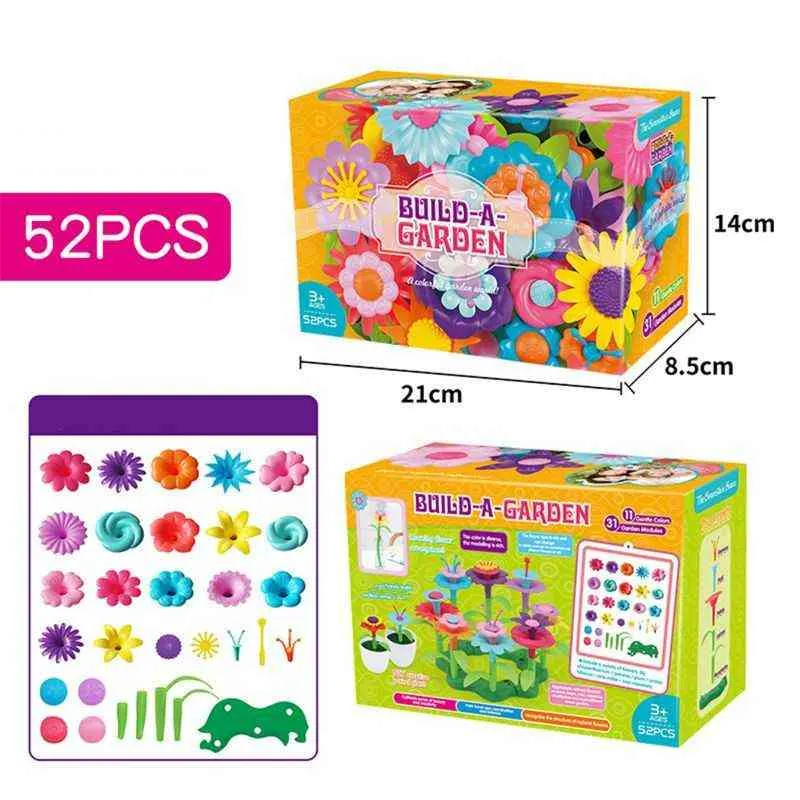 Flower Garden Building Toys Zbuduj bukiet kwiecisty zestaw dla małych dzieci i dzieci w wieku 3 5 5 lat dziewczęta Pre A5109361