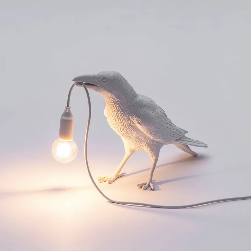 Lampe de table oiseau Seletti italien lumière oiseau lampe de bureau LED animal oiseau chanceux salon chambre lampe de chevet décor à la maison luminaires 10296x