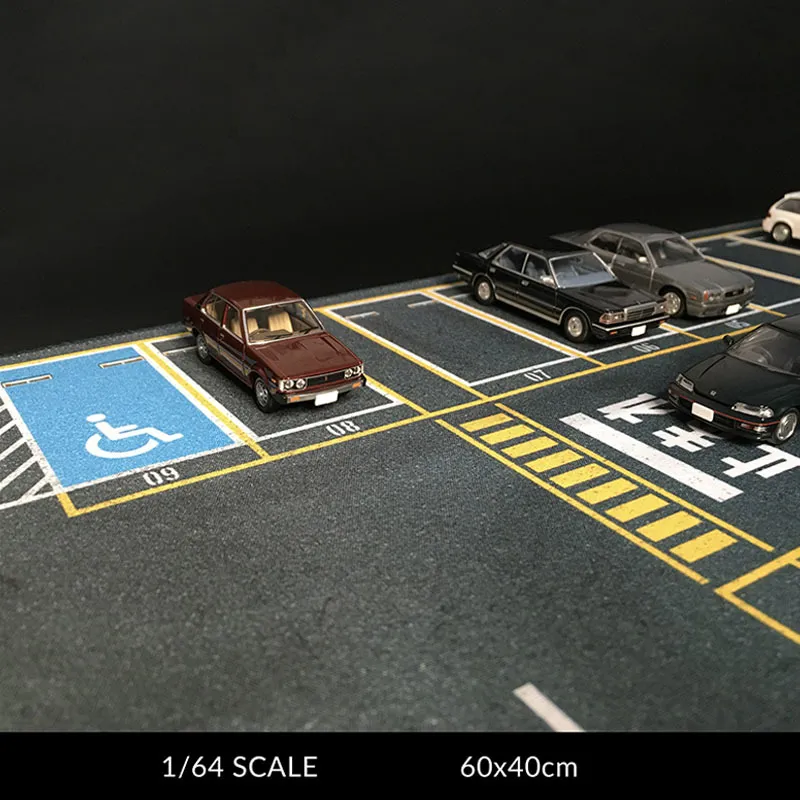 Alfombrilla de estacionamiento grande para garaje subterráneo a escala 1:64 para coche en miniatura de aleación fundida, exhibición de escena de vehículo, alfombrilla de ratón de juguete, espectáculo de escena X0102