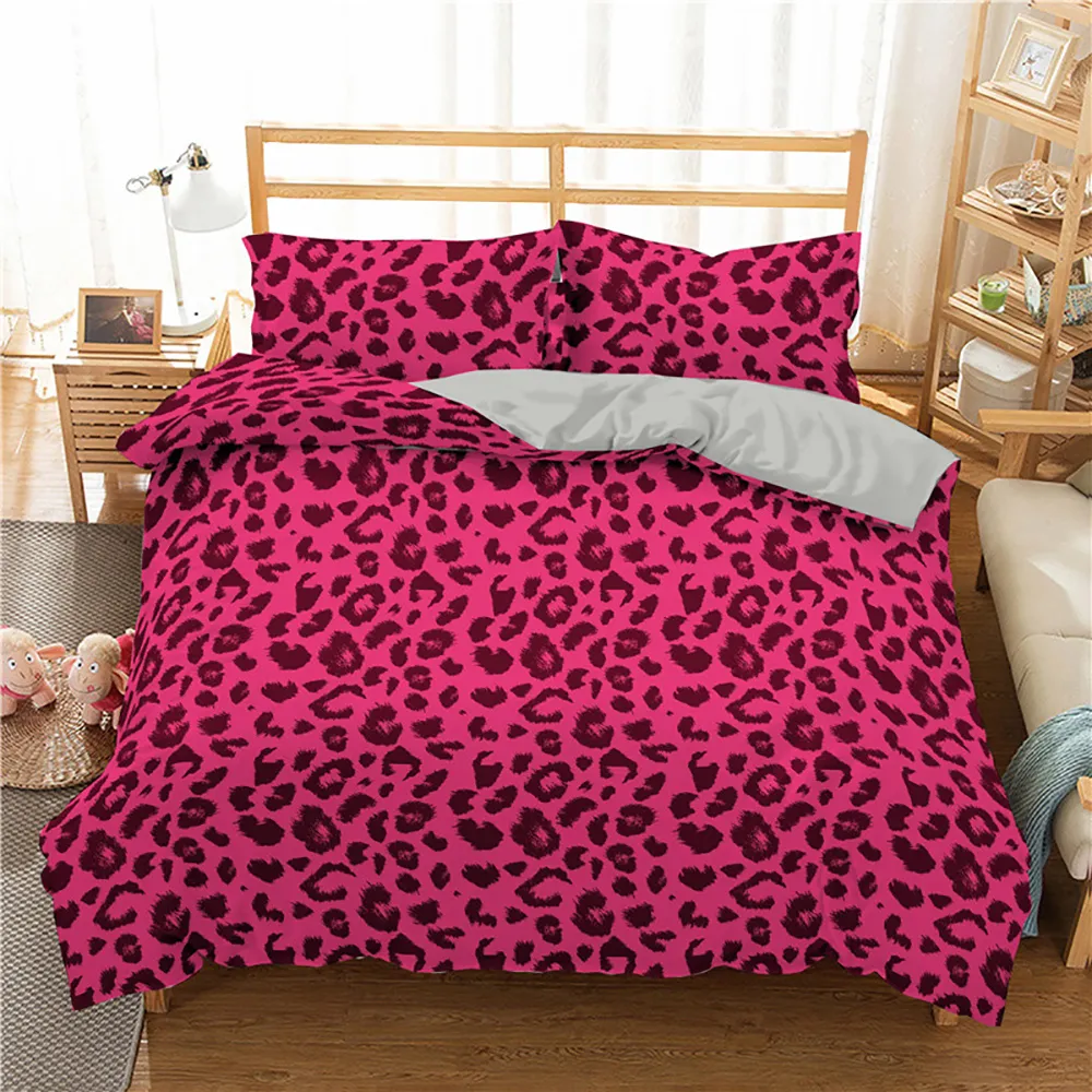 Homesky Bettwäsche-Set mit Leopardenmuster, Bettdecken-Sets mit Kissenbezug, Bettwäsche-Set, Heimtextilien, Queen-Size-Bettbezug, 201114
