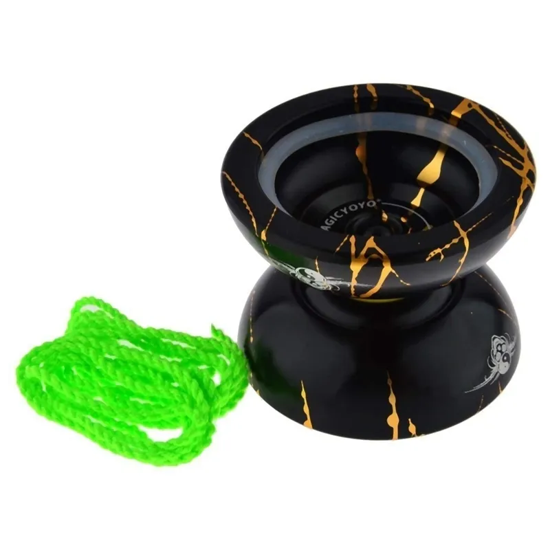 Magicyoyo N11 Alloy Aluminum Professional Yoyo Unresponsive Yoyo Ball Black Golden Bag Glove 5 Strings T2001169320589