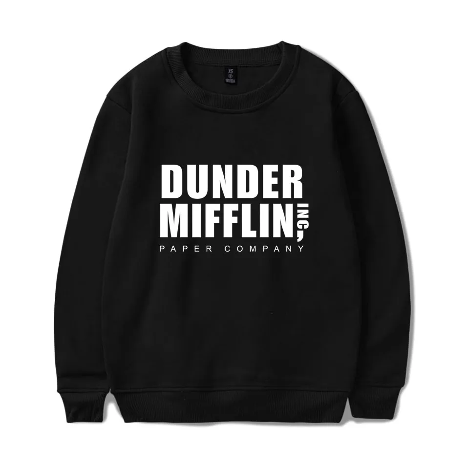 Office TV Show Dunder Mifflin Мужчины Женщины Длинные Рукав Пуловер осенью Зимние Толстовки Удобные Хлопковые Толстовка Hoodie X1022