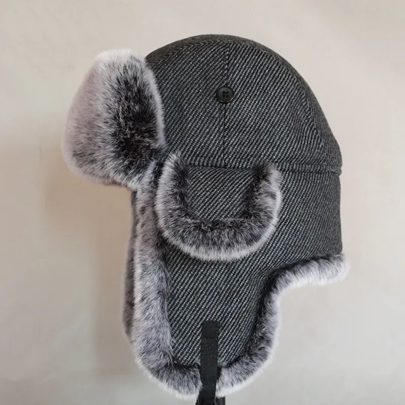 Trapper Hats Men Women Russian Winter Bomber Ushanka with Ear Flaps Faux Fur Earflaps Warm Cap for Snow 220901