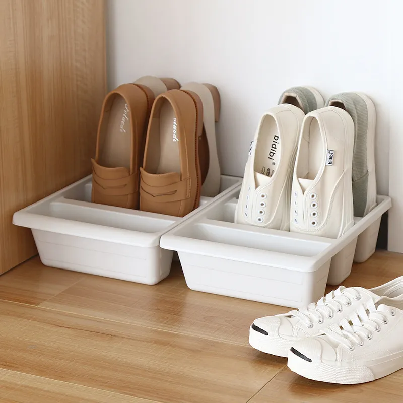 WBBooming Home Three أحذية رفوف بلاستيكية تخزين الأحذية اليابانية مربع مساحة توفير الخزائن خزائن الخزانة الإبداعية y111187s