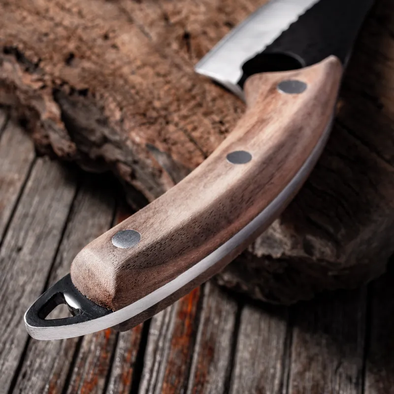 Couteau de cuisine en acier inoxydable fait à la main couteaux de pêche à la pêche à la viande de cuisine extérieure outil de coupe-cuisine boucher couteaux1407634