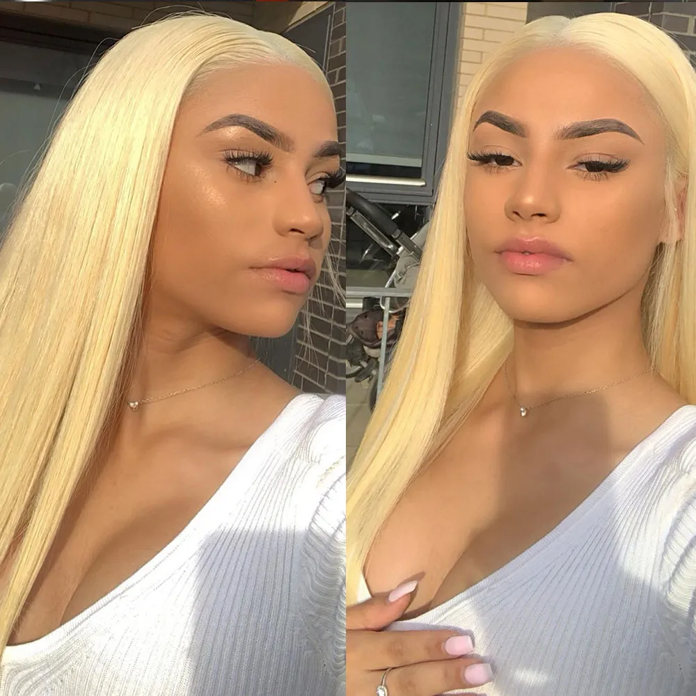 Blonde Lace Front Wig Human Hair Wigs Pre Plucked Brazilian Straight 13x1 Deep Part 613 Honey Blonde Color Hd Lace Frontal Wig5678335