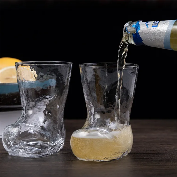 Home Wijnglazen 300ml Creative Boot Shape Glass Cup Transparante Koffie Mok Melk Juice Bar Club Bier Mokken Cocktail Cups Personaliy Gift ZC961