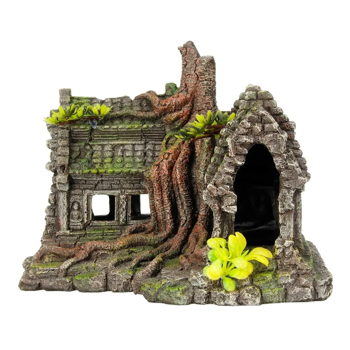 Resina Tree House Rium Paisagem Decoração Home Tank Hidding Castle Cave Ornament Y200917