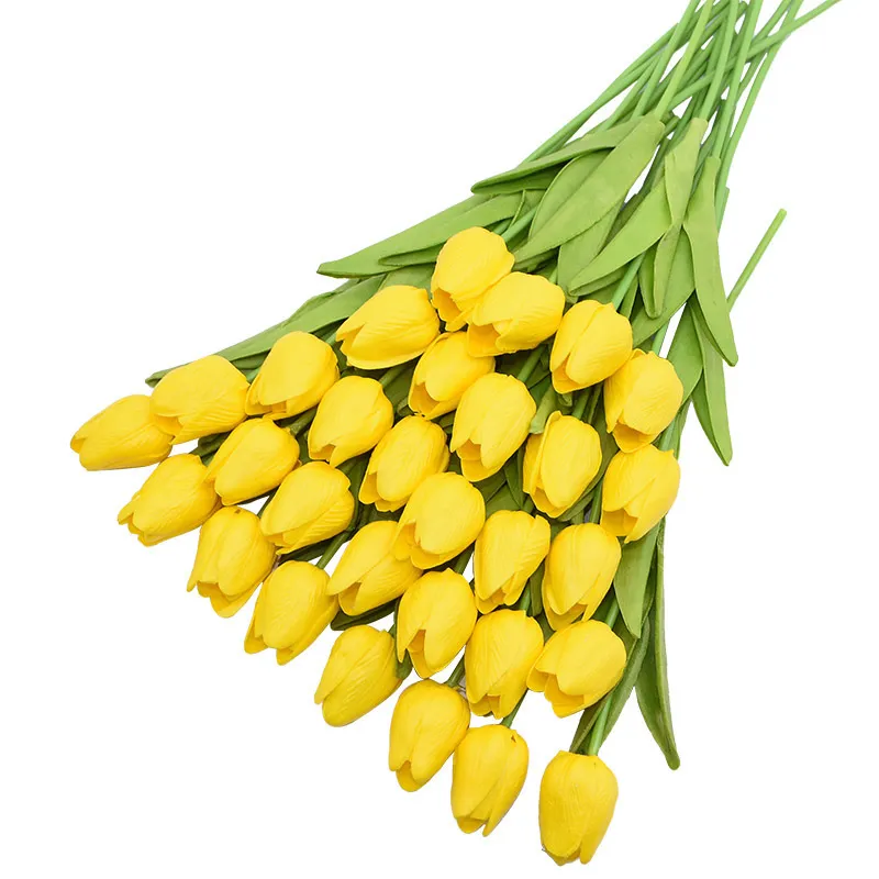 Tulips Artificial Flower Real Touch Tulipe Flowers Fake Wedding Decoration Christmas Home Garden Decor 220406