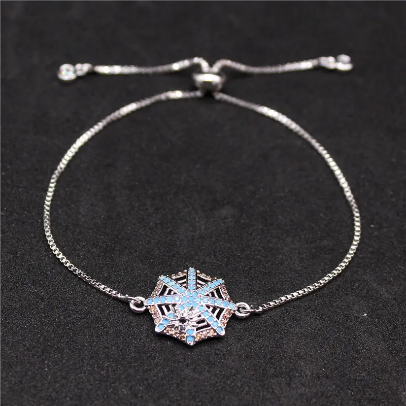 Новейший браслет-цепочка с кубическим цирконием в виде паутины и серебряным браслетом-цепочкой для женщин, подарки на день рождения4140880