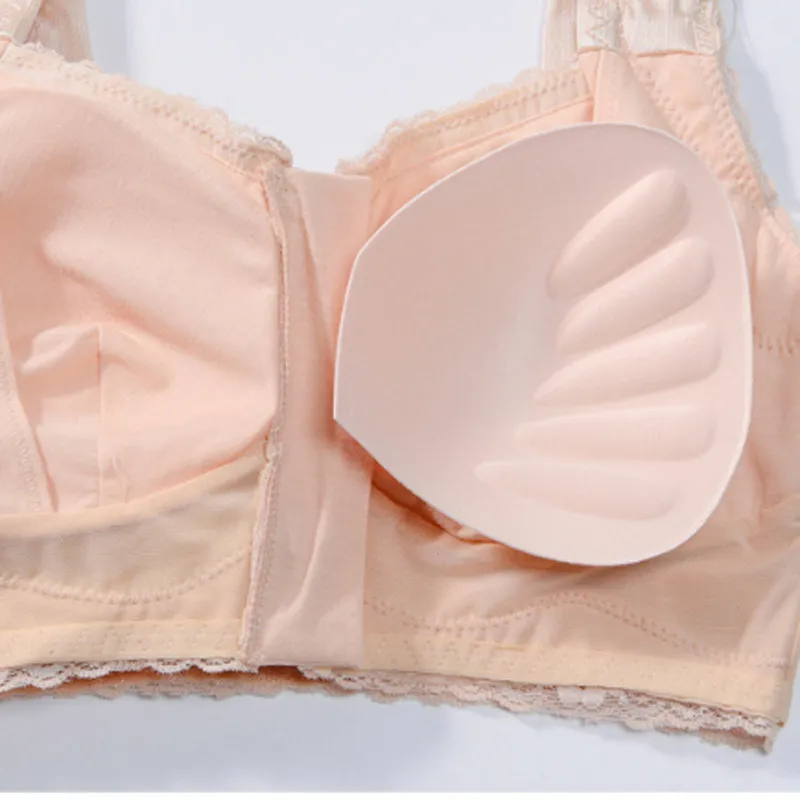Funklouz偽の乳房形式乳房切除術のためのスチールリングブラジャーフロントジッパーブラジーシリコン乳房プロテーゼ2235K用のポケットでデザインされています