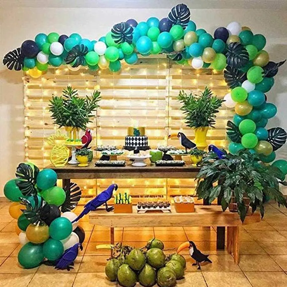 Forniture feste a tema Jungle Safari Palloncini verdi Kit arco ghirlanda Compleanno Baby Shower Forest Party Decorazioni natalizie T200524