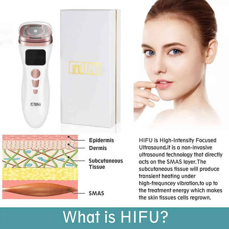 NXY Appareils de soins du visage Nouveau Mini Hifu Machine à ultrasons Rf Fadiofrecuencia Ems Microcurrent Lift Firm Resserrement de la peau Produit de soin des rides 0222