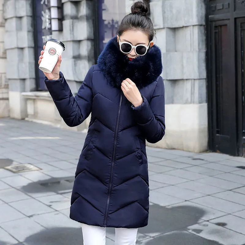 Big Fur New Black Fashion Winter Women's Jacket Thickening Parkas Female Warm Winter Coat Hooded Women Outerwear 201112