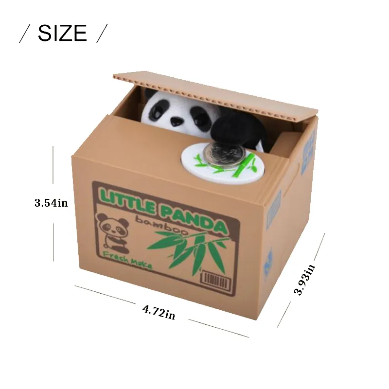 Panda Münzbox Kinder Spardose Automatisierter Katzendieb Spardosen Spielzeug Geschenk für Kinder Münzsparschwein Geldsparbox 201125296D