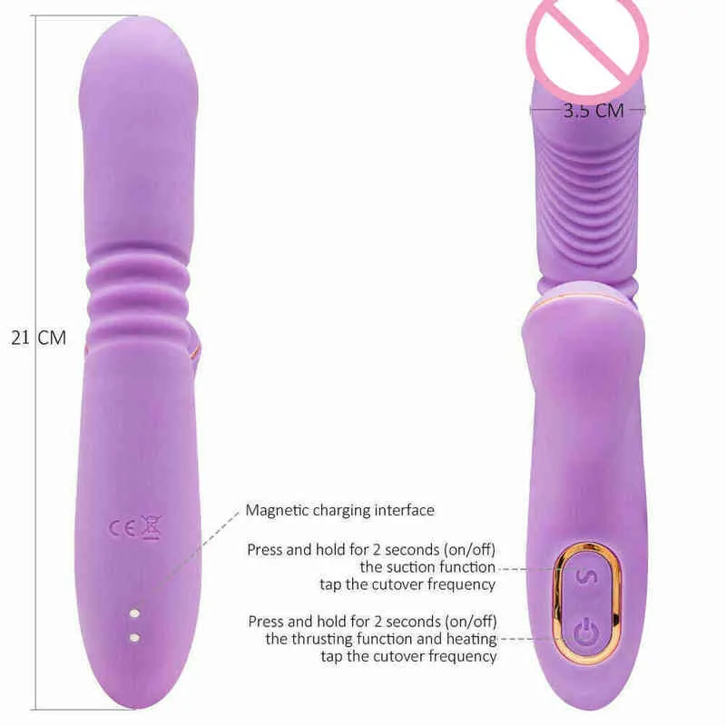 NXY Sex Pump Toys Sucker Kvinnor Maskin Oralt Vagina Klitoris Stimulator Toy Anal Thrusting Sucking Vibrator Clit Vuxen Dildo Stor för Kvinna 1221
