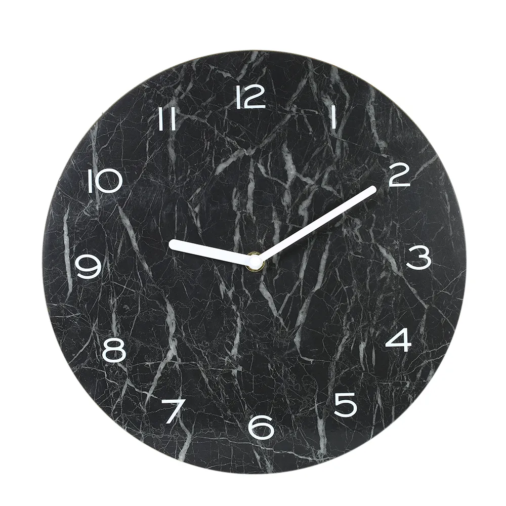 DECDEAL 11.42in Wall Hanging Clock Decorative Marble Wall Clock Beautiful Marbled Effect Clock Neat Looking Precise Home Decor Y200407