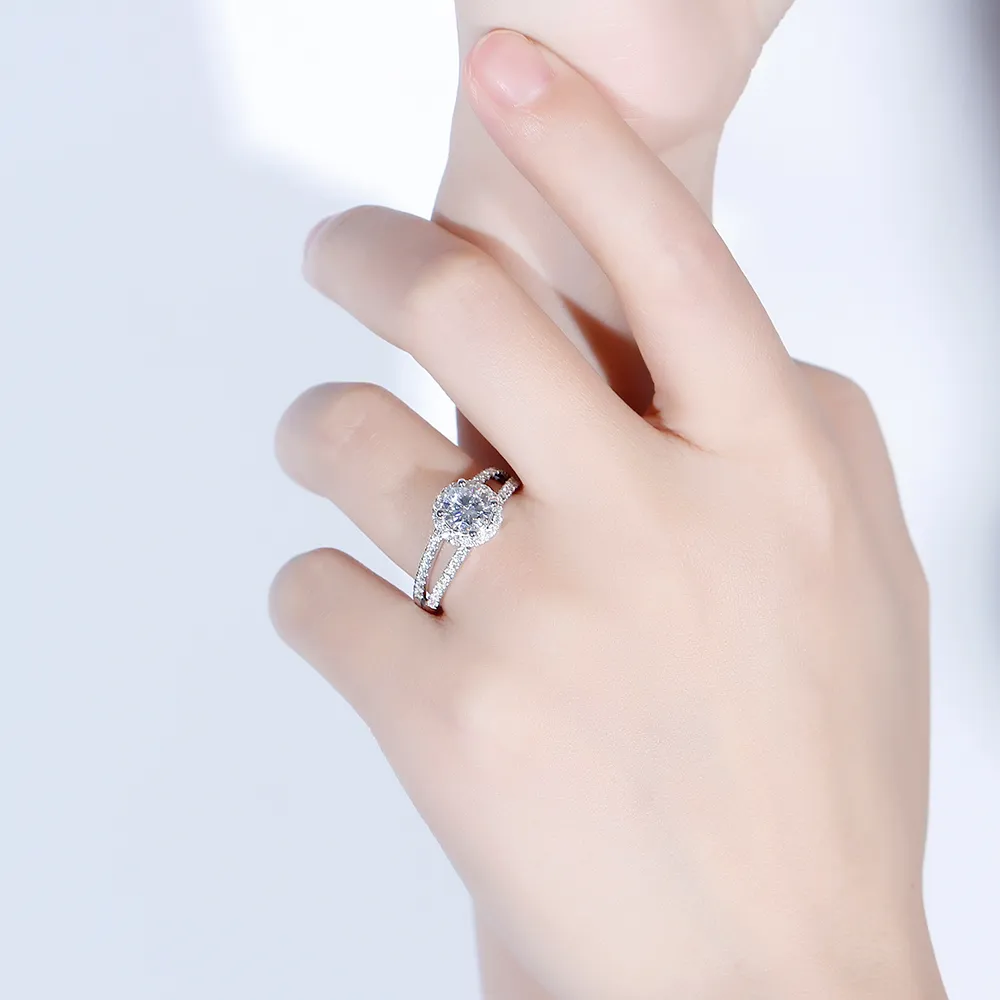 halo moissanite engagemet ring for women wedding diamond ring (6)