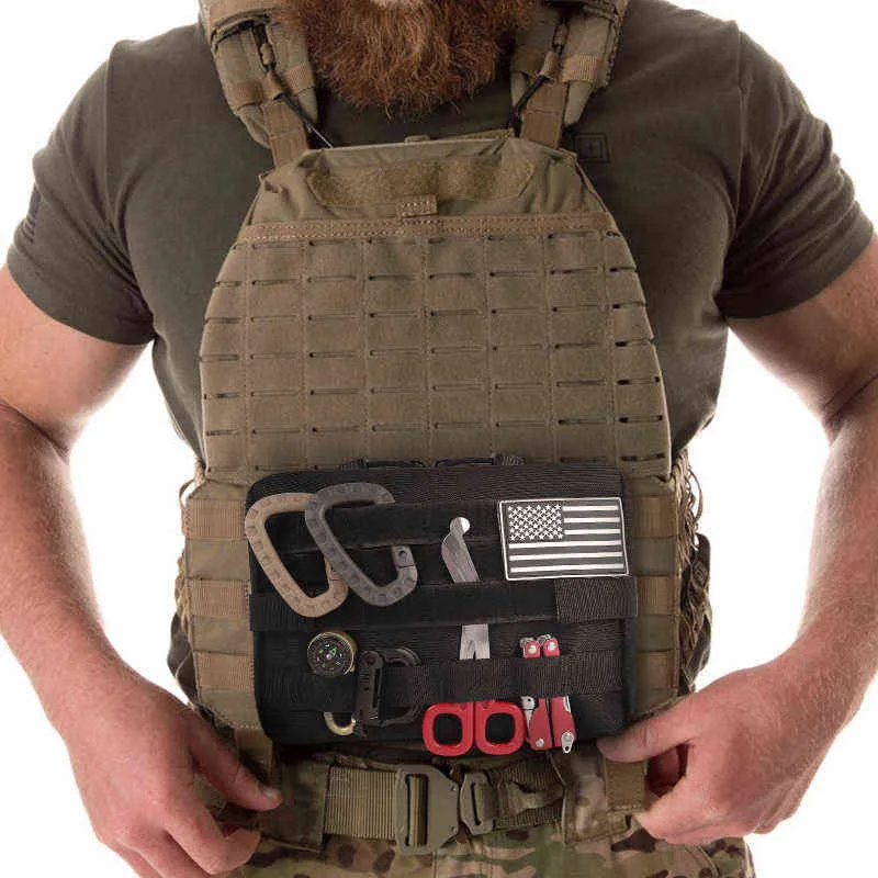 Pochette tactique Molle médicale EDC EMT, sac de poche pour carte militaire, sac d'équipement pour gadgets utilitaires pour la chasse, accessoires multi-outils W22021900202