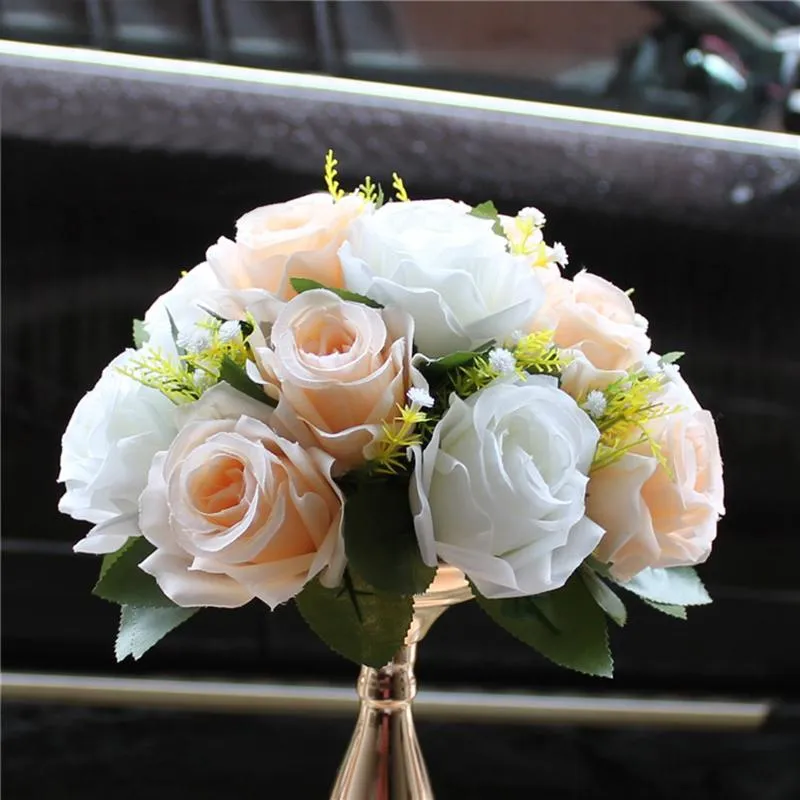 Dekorativa blommor kransar Anpassa 35 cm Artificial Rose Wedding Table Decor Flower Ball Centerpieces Backdrop Party Floral ROA2311