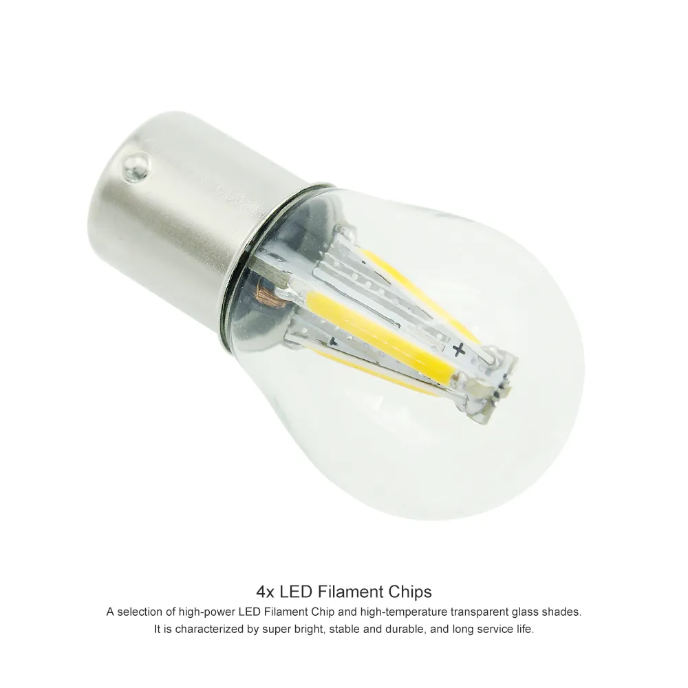 P21W 1156 BA15S 1157 BAY15D LED 12V COB Filament Auto Bremslicht Rückwärts Glühbirne Parkplatz Lampe auto