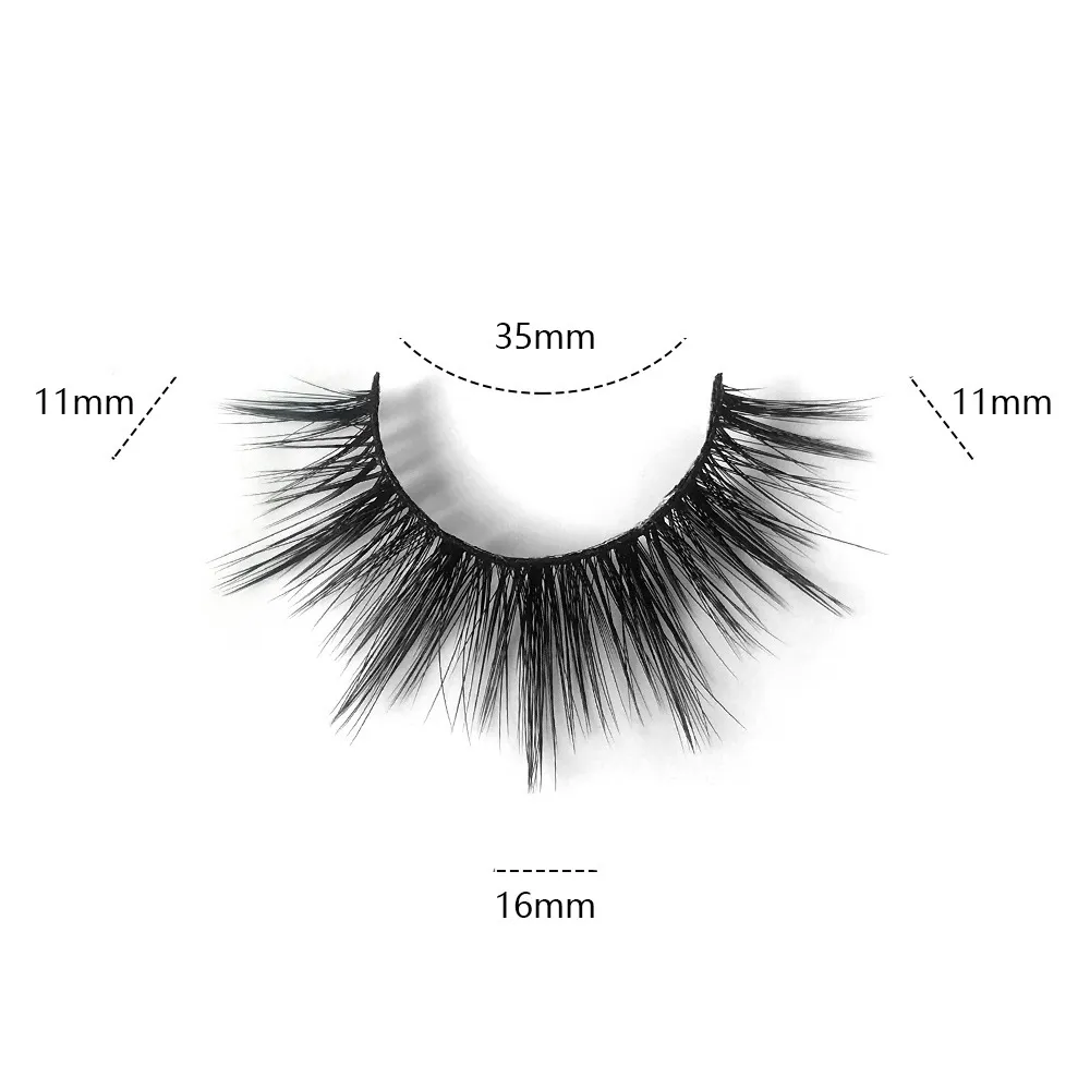 3d mink ögonfransar naturliga falska ögonfransar lång ögonfransförlängning faux falska ögonfransar makeup verktyg med låda / låda