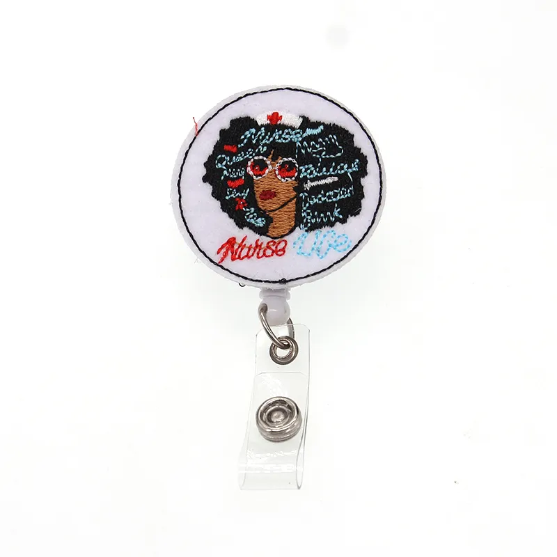 Medical Key Rings Multi-style Black Nurse Felt ID Holder For Name Accessories Badge Reel With Alligator Clip266d