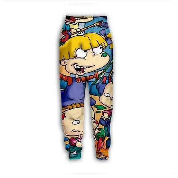 New Men Womens Cartoon Rugrats 90 -tych Śmieszne 3D Print Tracksuits Hip Hop Pantie Bluzy MH0224221Z