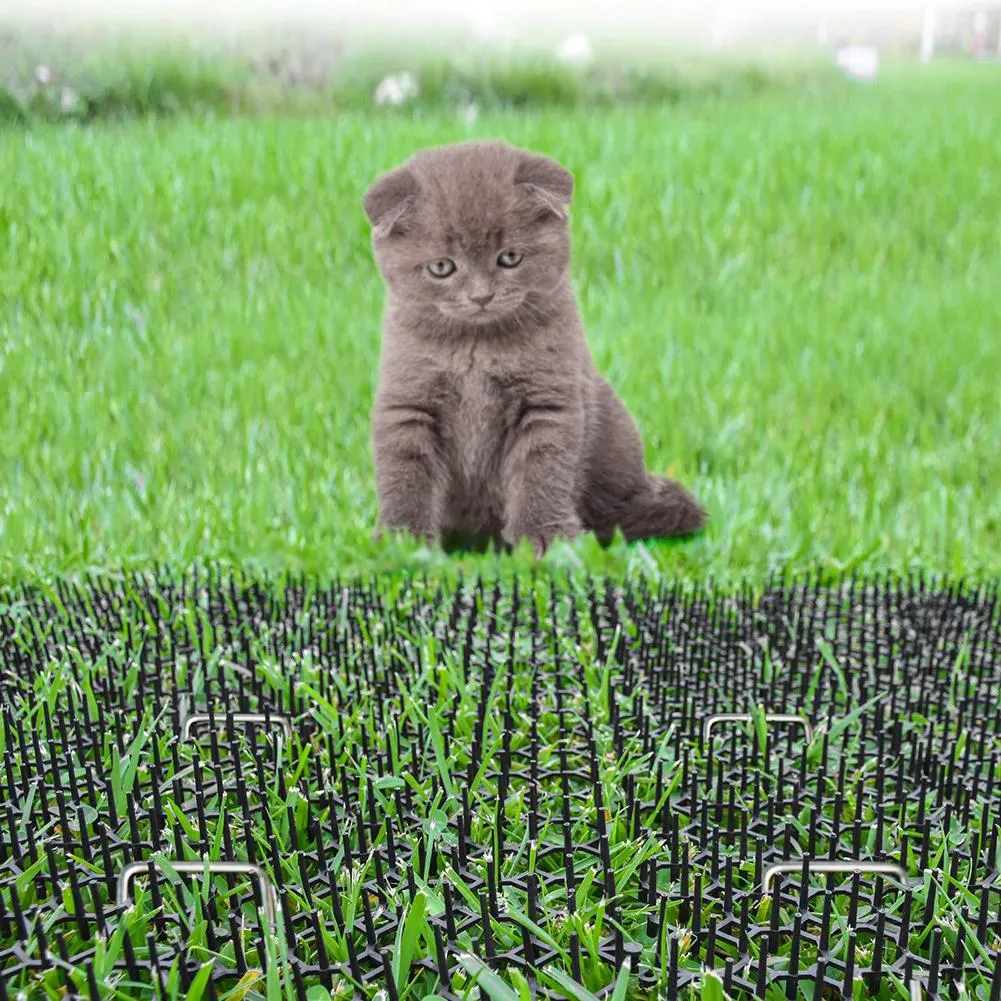 10 pièces 13cm x 49cm bande de piquant de jardin creuser arrêt répulsif pour chat tapis de dissuasion Spike Portable Anti-chat chien fournitures de jardin en plein air 236g