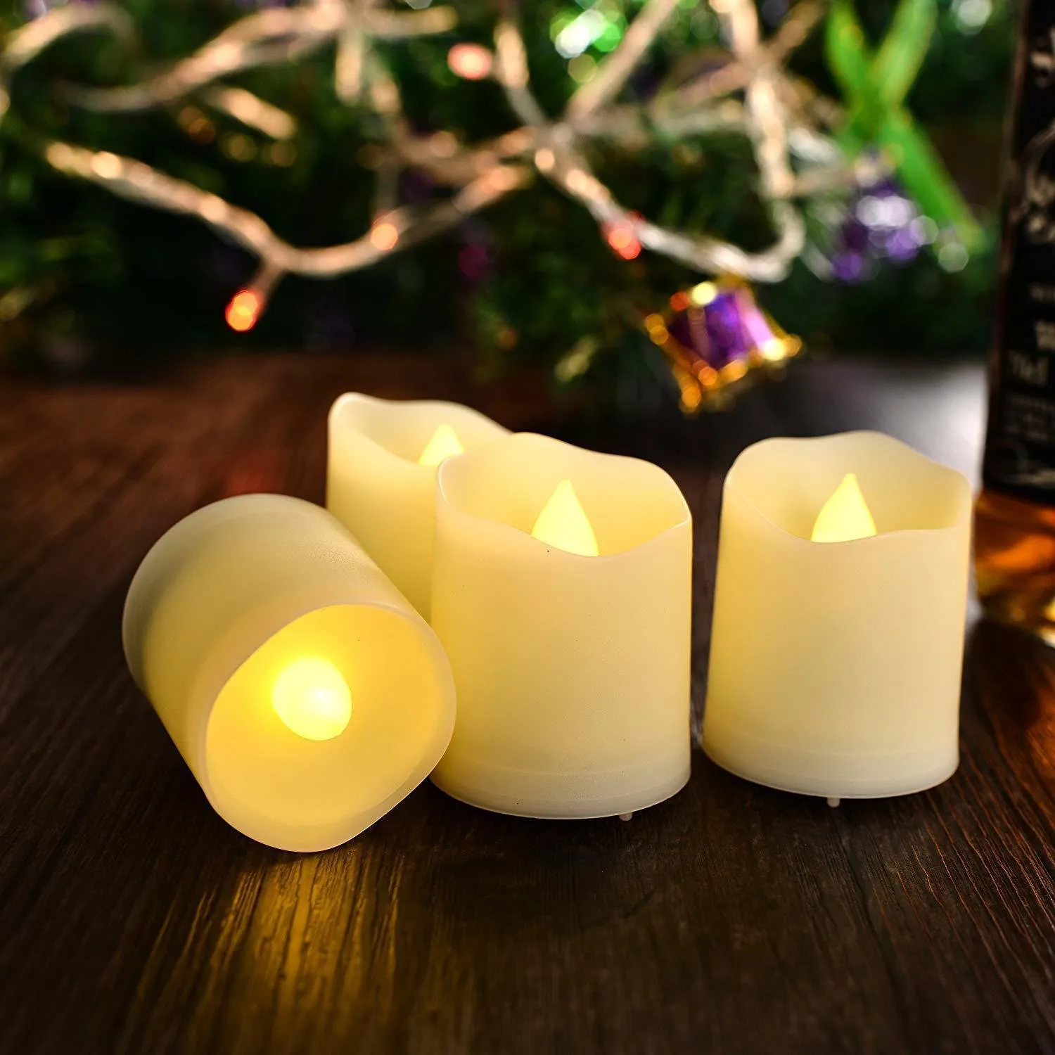 Sälj 6 Pack LED Flameless Candles Remote Electric Tea Light Fake Vela Flame Votive Timer Tealight Home Decor Y2001093387