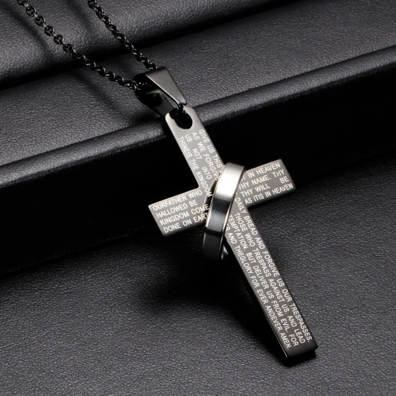 Anhänger Halsketten Mode Edelstahl Christian Bibel Gebetskräfte Männer Halskette charmante Geschenke Juwely2477