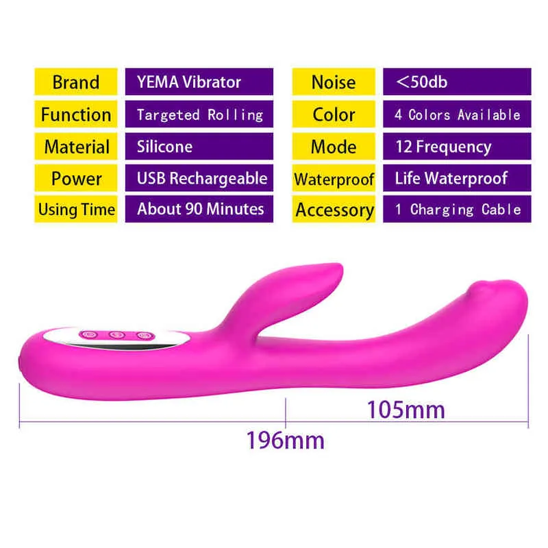 Nxy Vibrators Targeted Rolling g Spot Vibrators for Women Anal Clit Vagina Vibrator Erotic Products Sex Toys for Woman Adults Sex Machine Shop 0105