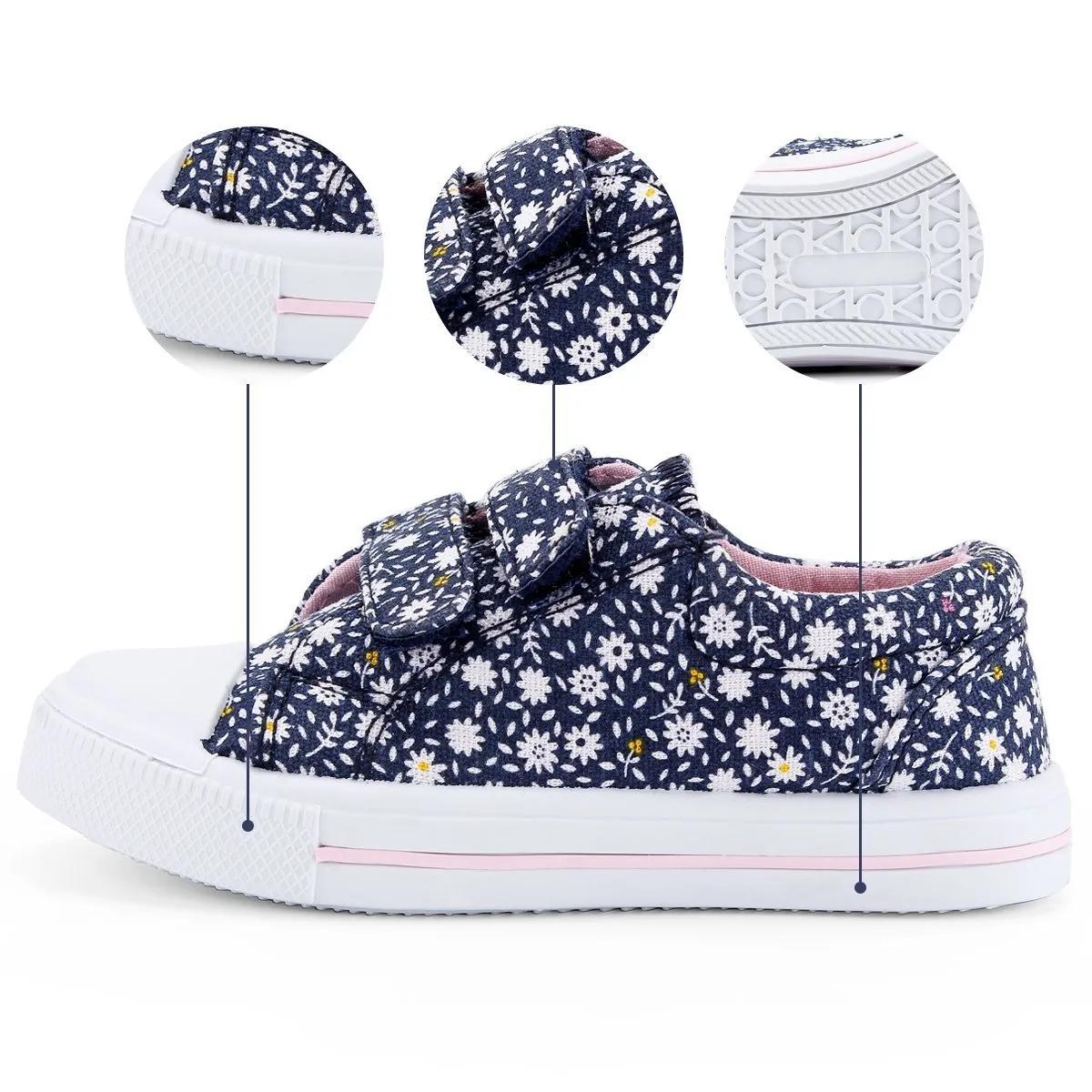 KushyShoo for Girl Children Flowers Sneakers 2019 Navy Kids Boy Scarpe di tela Tenis Infantil LJ200907