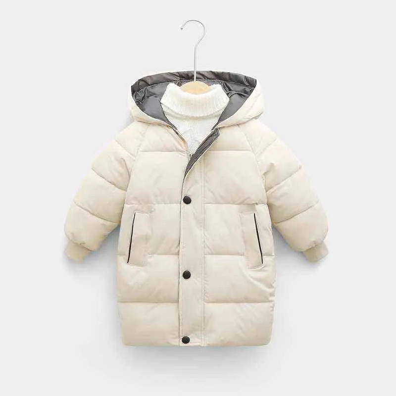 Fashion Boys Girls Down Parkas Jackets 2-10 Years Winter Girl Warm Hooded Outerwear Children Baby Kids Coats 211222