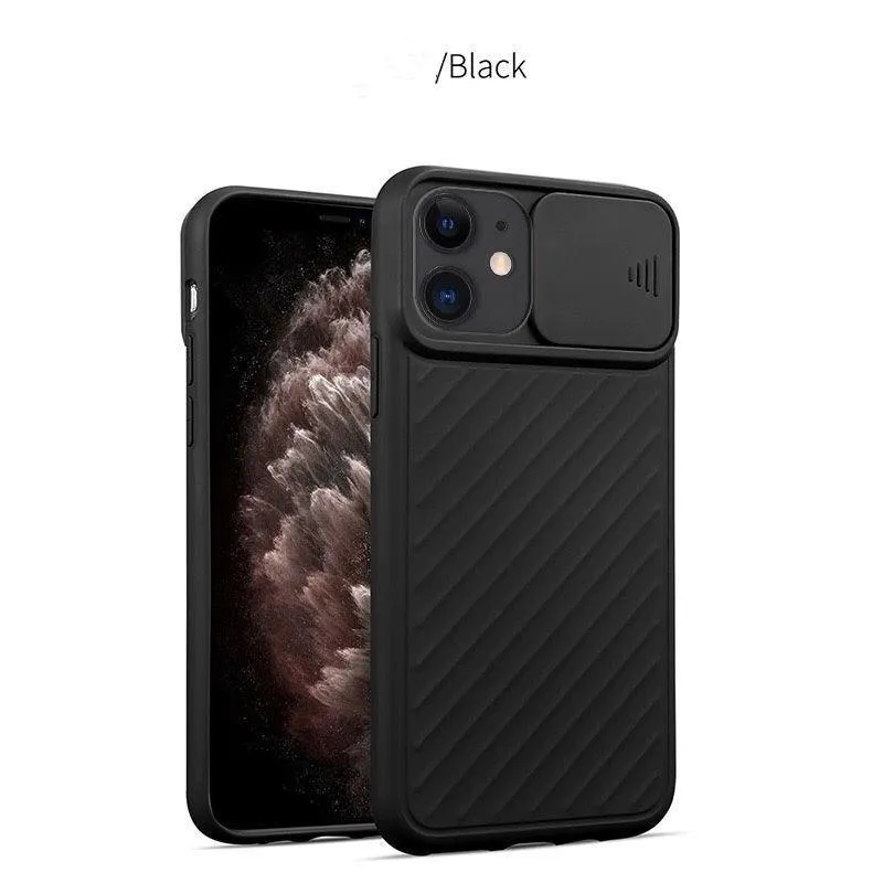 Ultra Slim Phone Case Soft TPU Cover For iphone 12 11 Pro X XS Max 7 8 Plus With camera sliding door Protector