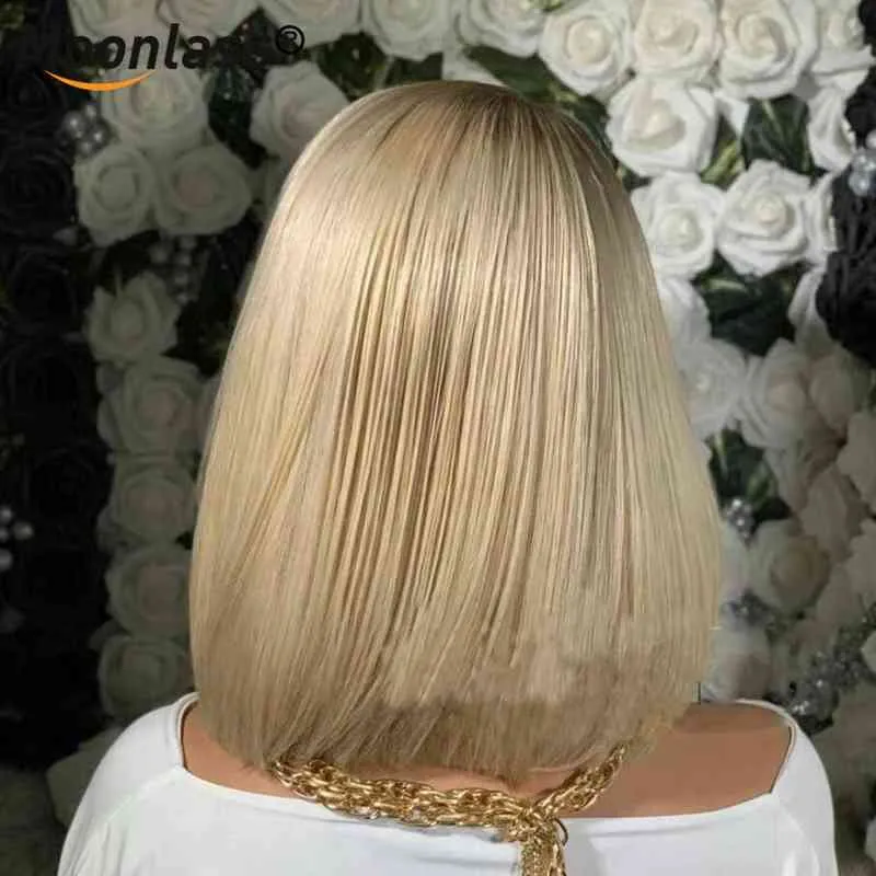 Bob Straight Lace Front Wig Colored Ash Blonde Highlight Wig Human Hair Remy Short Bob Wig Lace Front Human Hair Wigs For Women 221171444