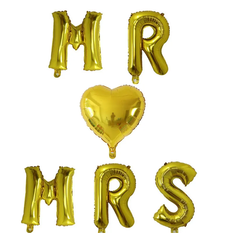 30inch argent rose or m. mme mariée à être lettre aluminium feuille ballons mariage saint valentin engagé fête décoration y0107