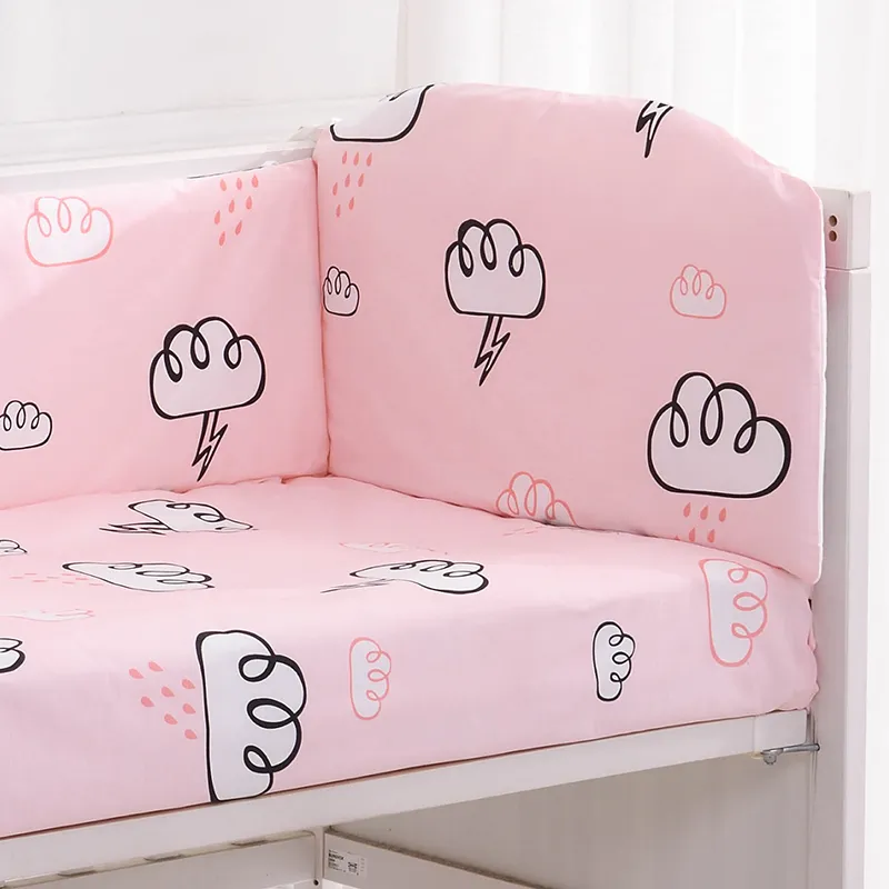 Ensemble de literie bébé 100 coton dessin animé lit de berceau pare-chocs nouveau-nés drap housse de couette enfant lit protecteur bébé lavable lit ensemble de literie 24389288